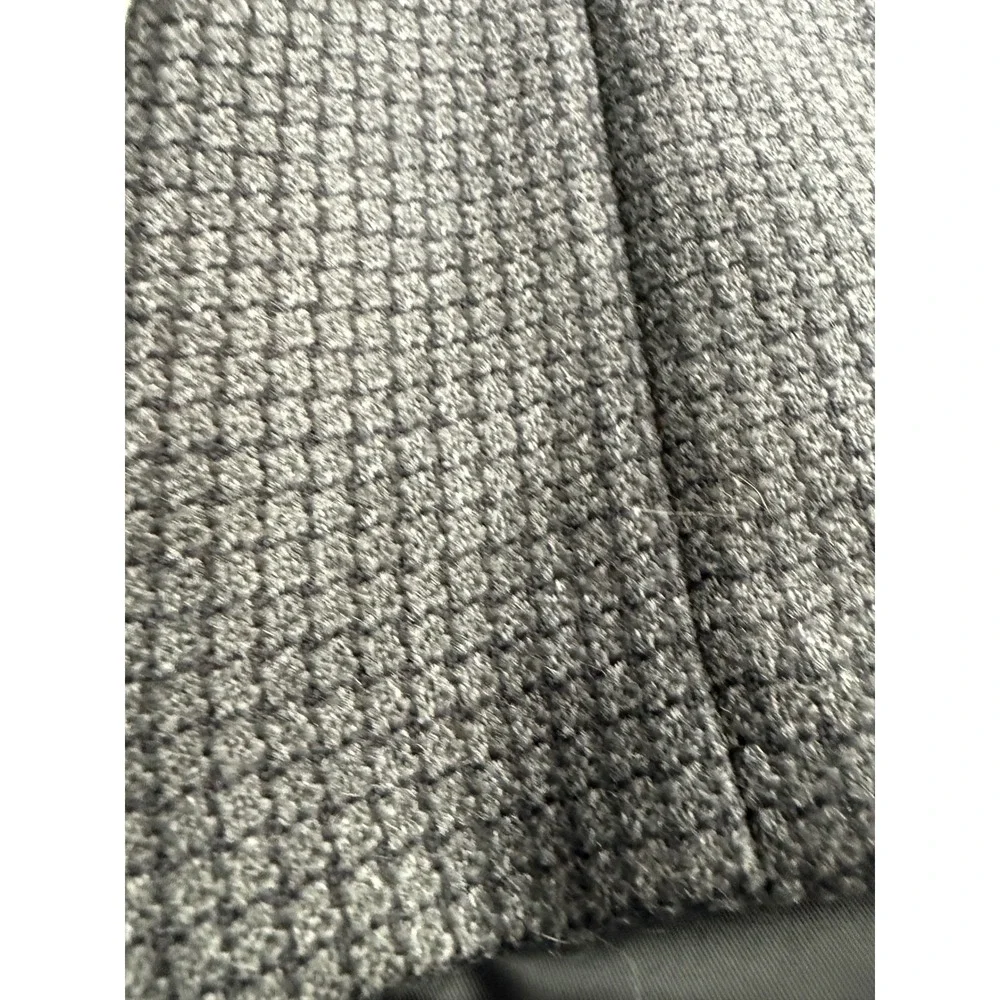 Albert Nipon Mens 42L Grey Wool Blazer Micro Check 2 Button Sport Coat Jacket